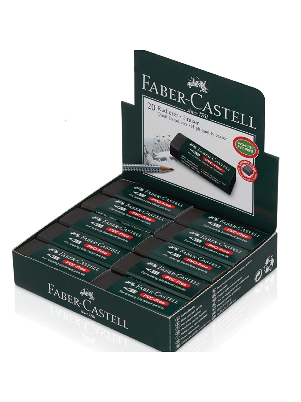 FABER CASTELL Büyük Boy No: 20 Pvc Free SİYAH Silgi 20 Adet