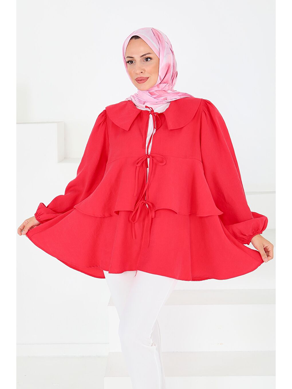 Kırmızı Bağlamalı Gömlek Kirmizi - 27549-2