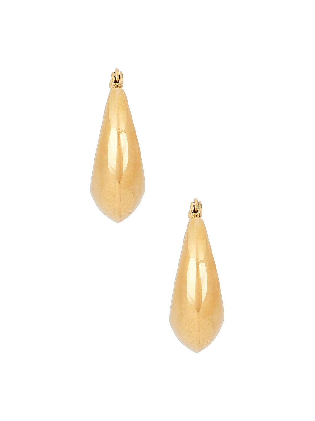 Sarı Minimalist Damla Halka Küpe-5