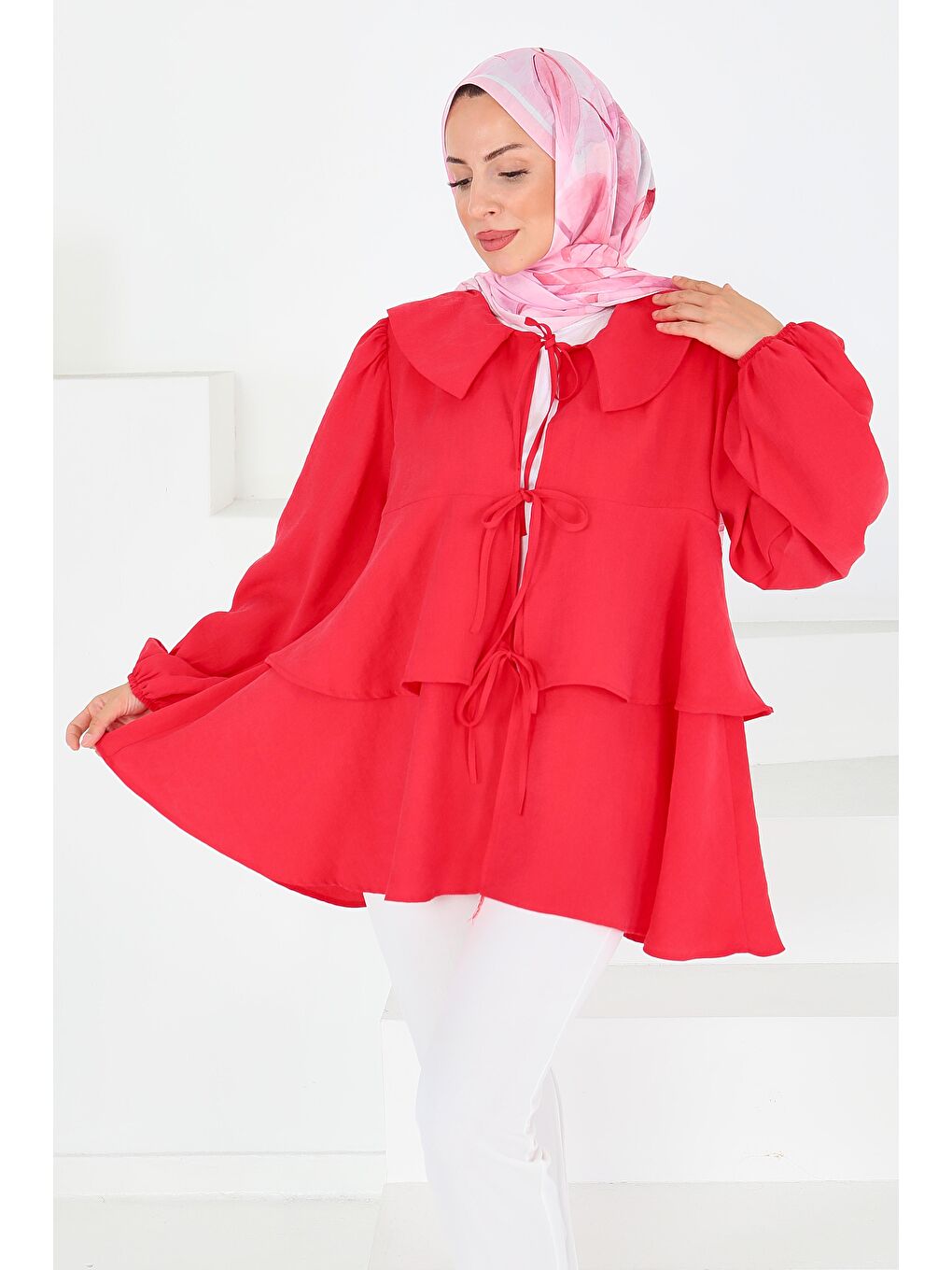 Kırmızı Bağlamalı Gömlek Kirmizi - 27549-3