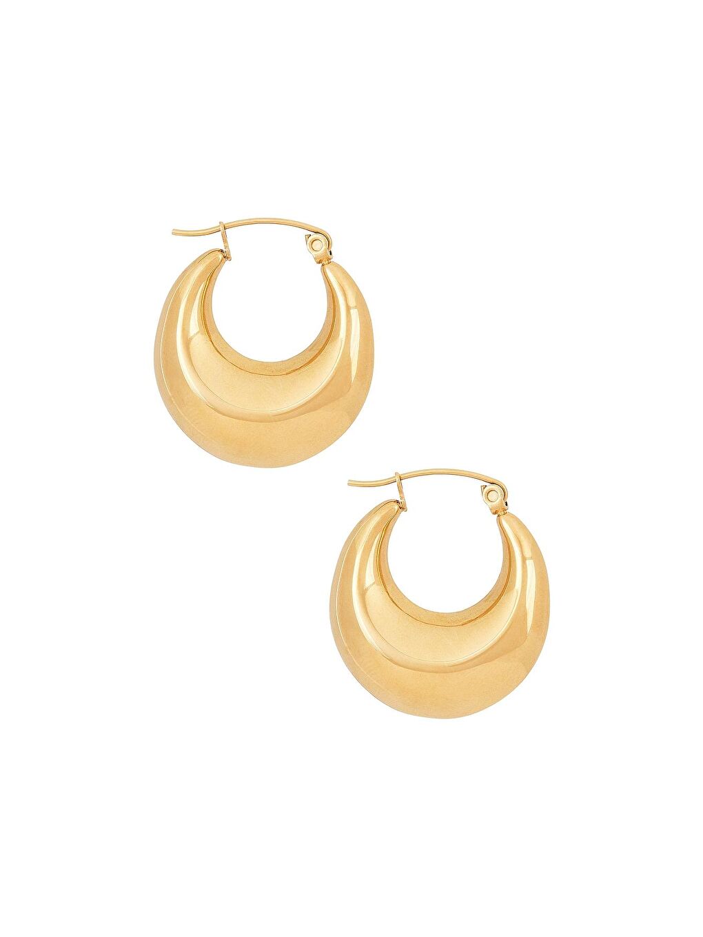 Sarı Minimalist Damla Halka Küpe-6