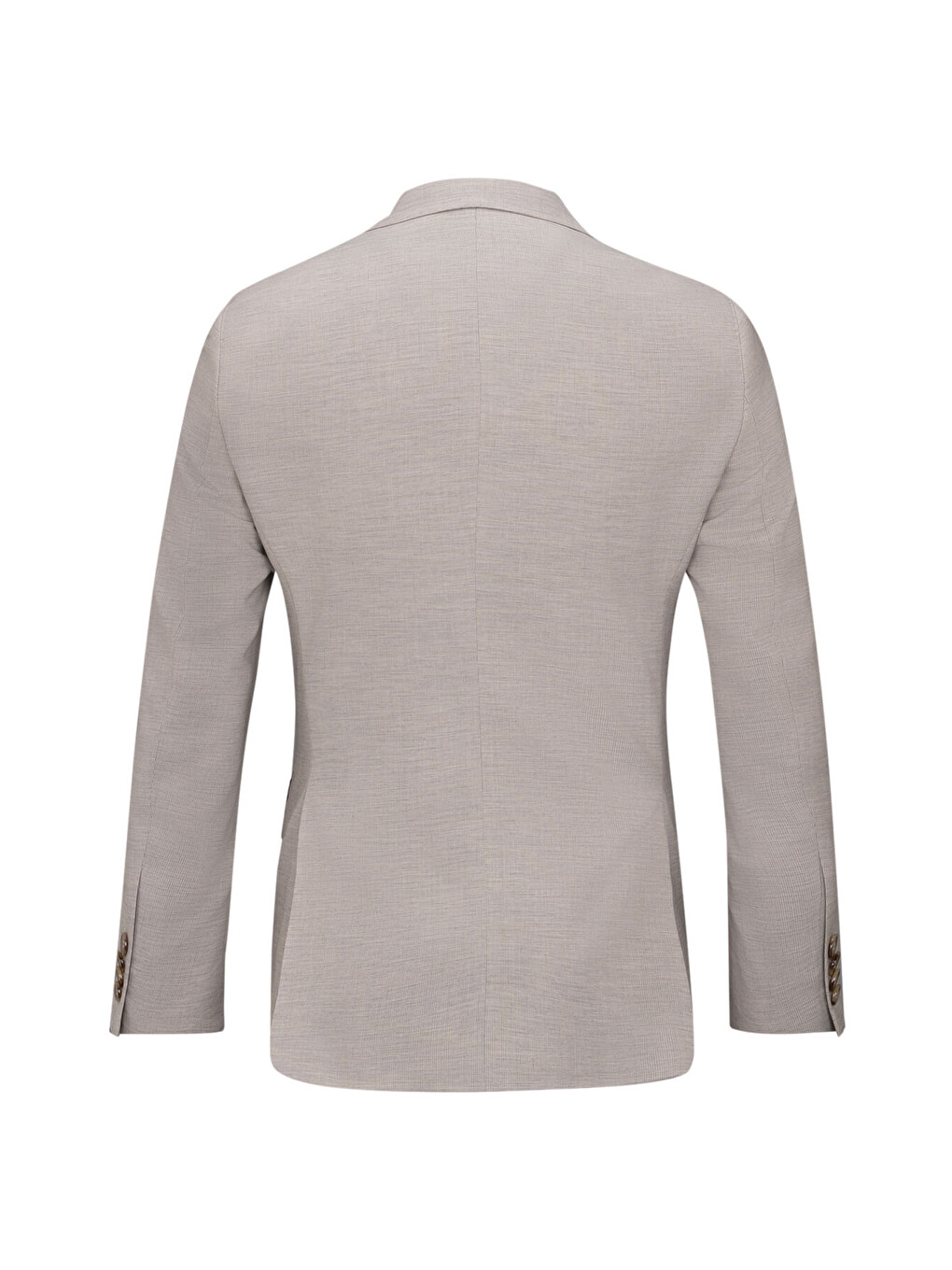 Bej Slim Fit Sivri Yaka Yünlü Takım Elbise-2