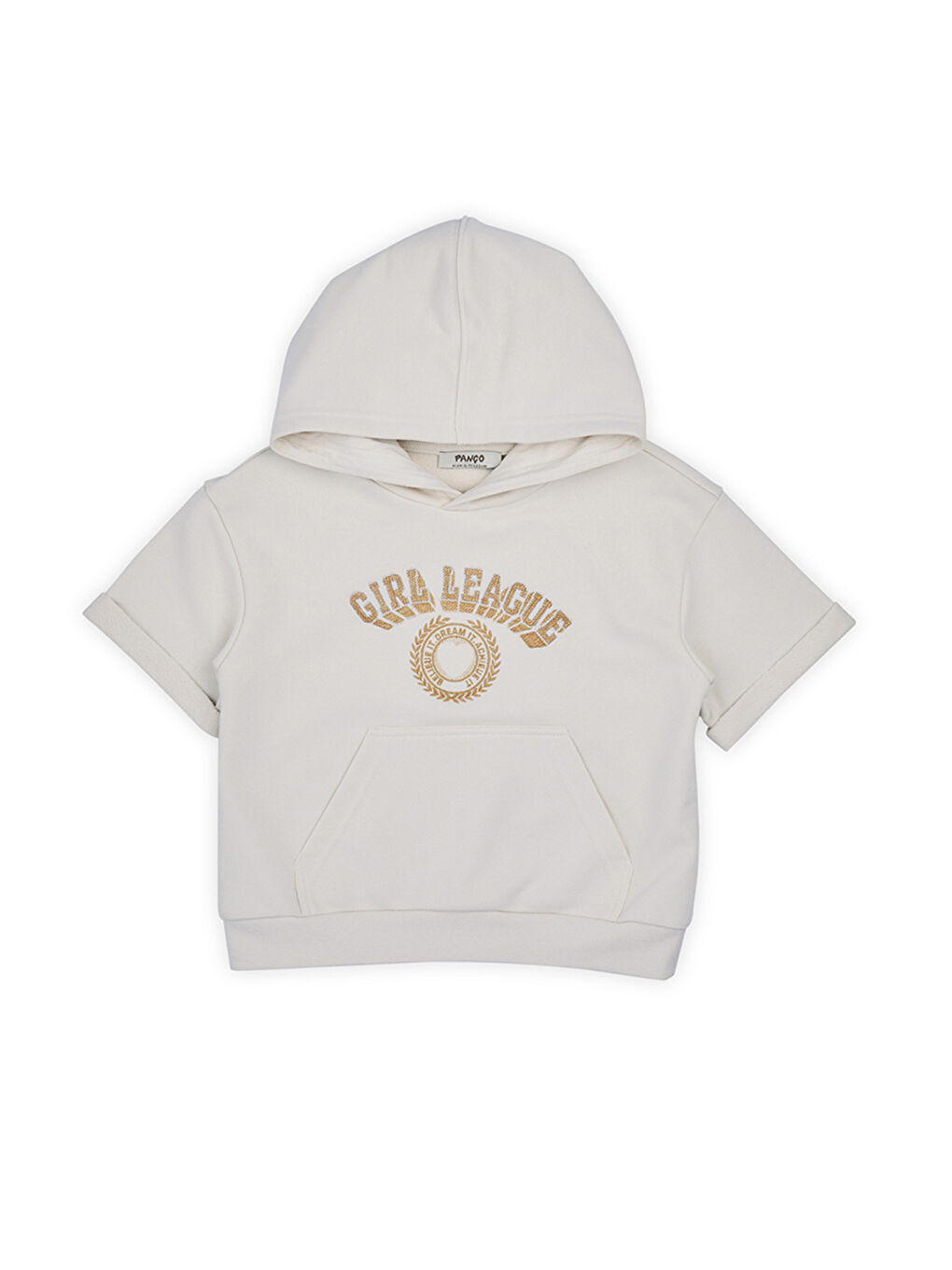 Kız Çocuk Kapüşonlu Sweatshirt Bej-2