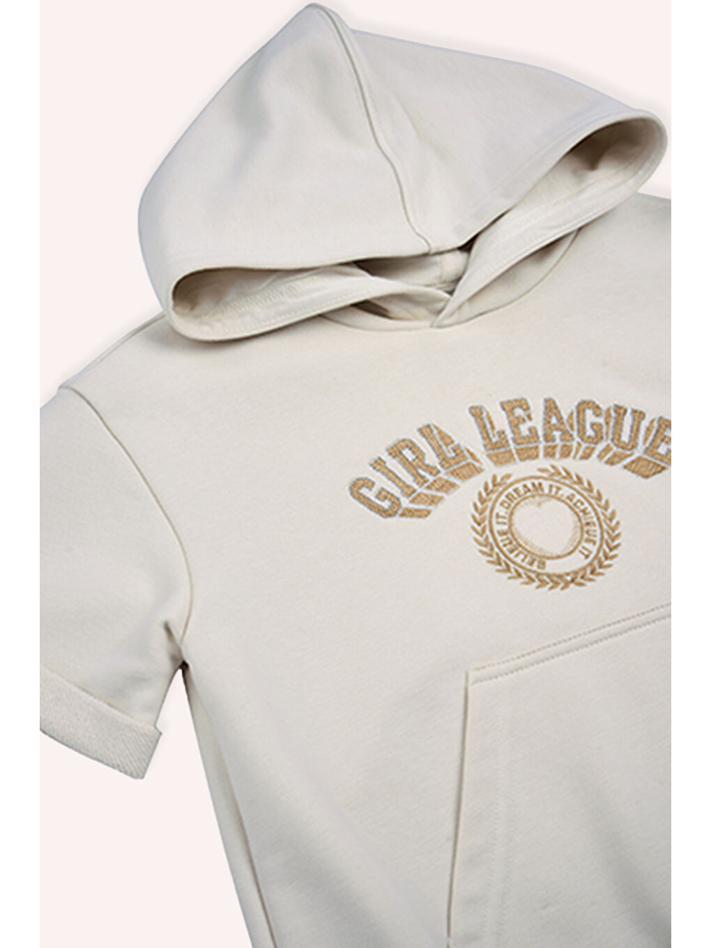 Kız Çocuk Kapüşonlu Sweatshirt Bej-1