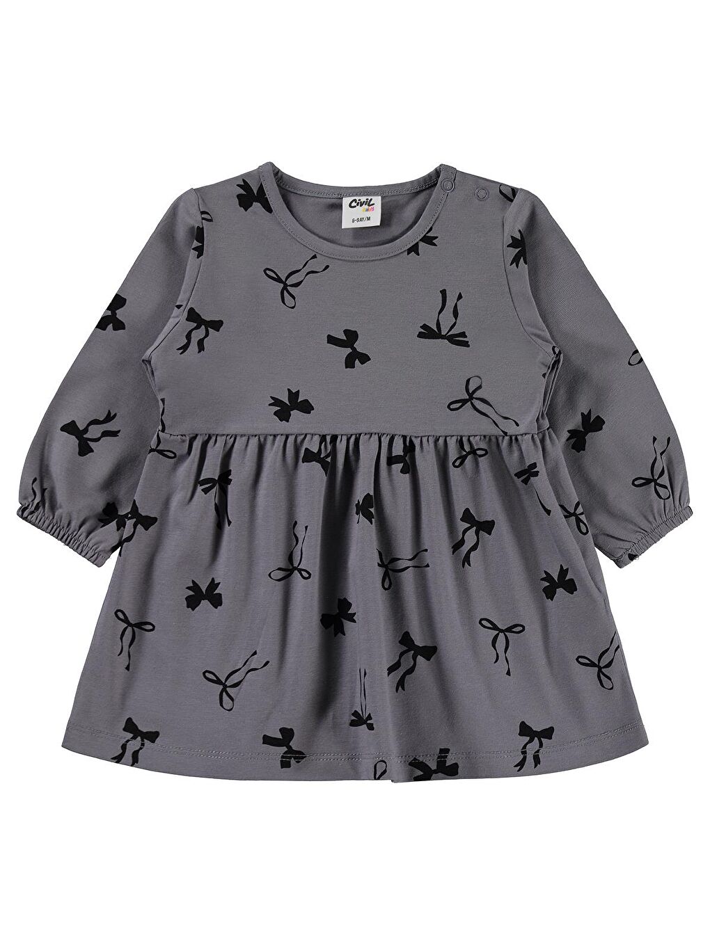 Baby Karışık Fiyonk Empirme 6-18 Ay Jile ve Elbise - Gri