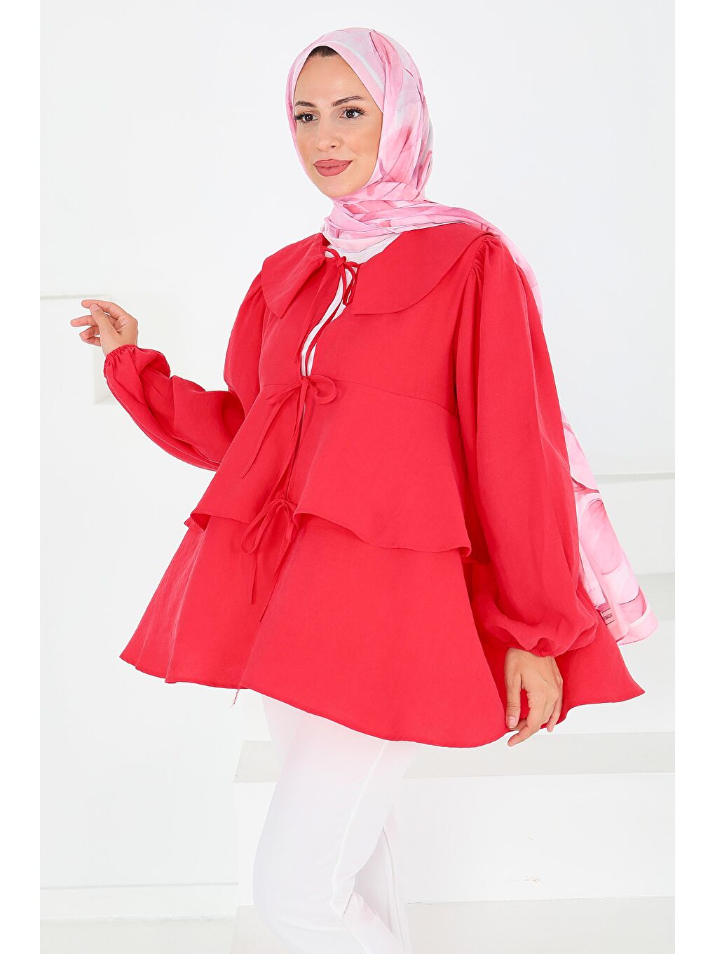 Kırmızı Bağlamalı Gömlek Kirmizi - 27549-4