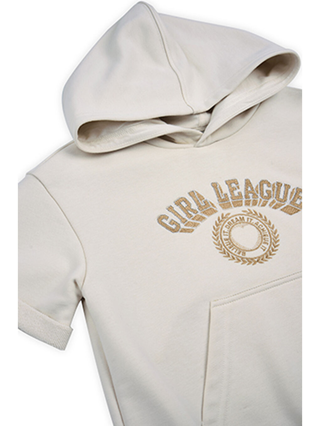 Kız Çocuk Kapüşonlu Sweatshirt Bej-5