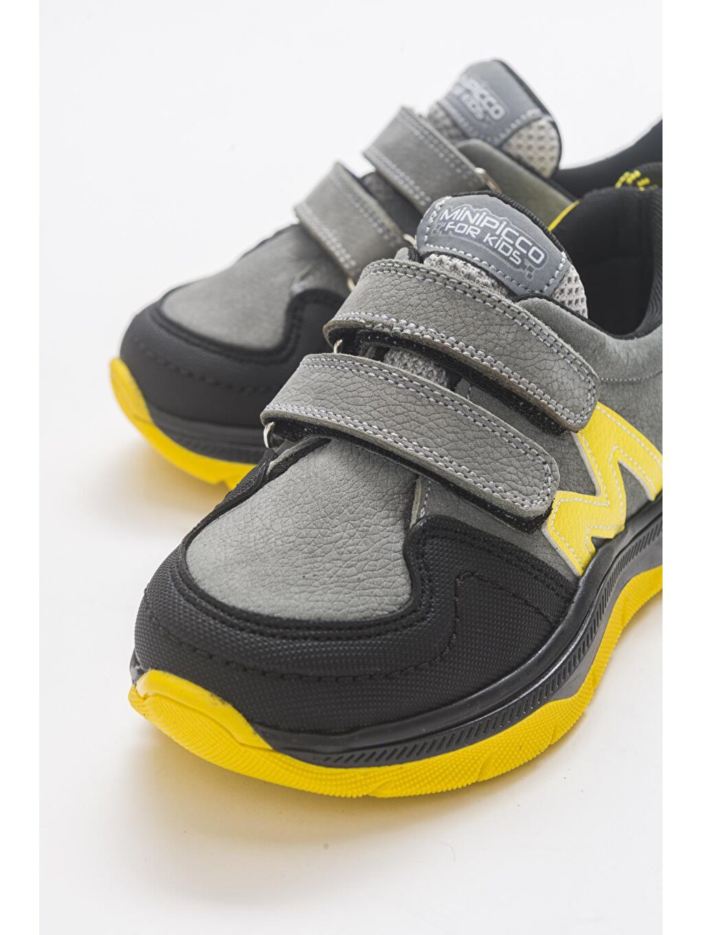 Erkek Çocuk Gri Hakiki Deri Günlük Çocuk Ayakkabı-1
