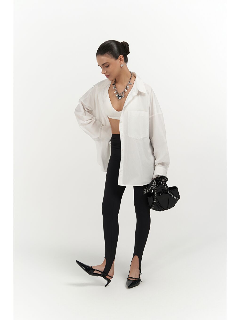 Josie Oversize Ekru Gömlek-2