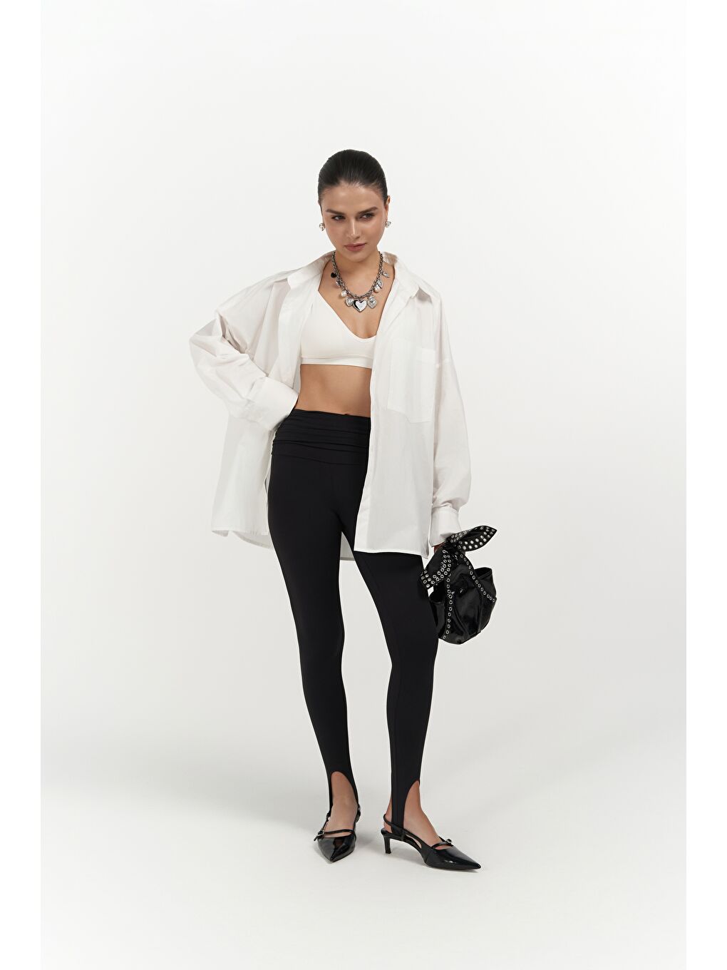 Josie Oversize Ekru Gömlek-3