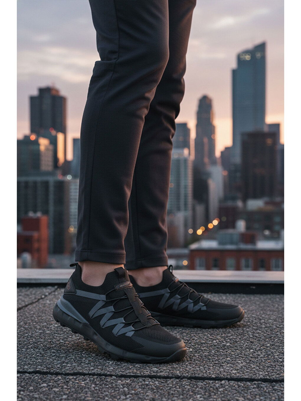 Siyah Fileli Hafif Esnek Bağcıklı Erkek Spor Ayakkabı Bst-650 M-2