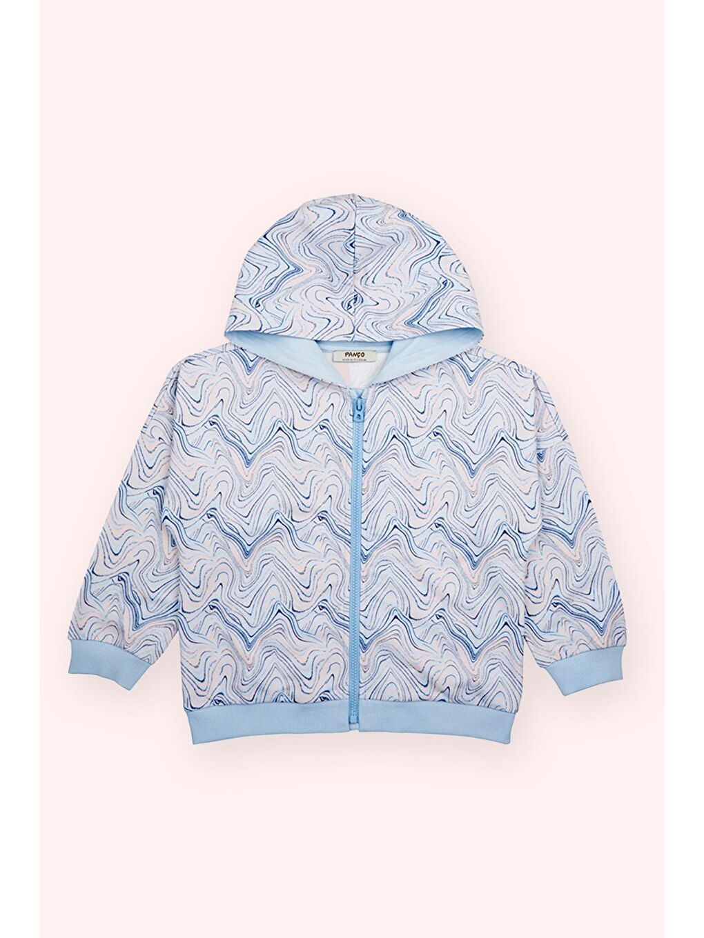 Kız Çocuk Fermuarlı Sweatshirt Mavi