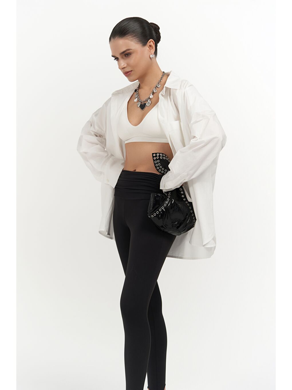 Josie Oversize Ekru Gömlek-5