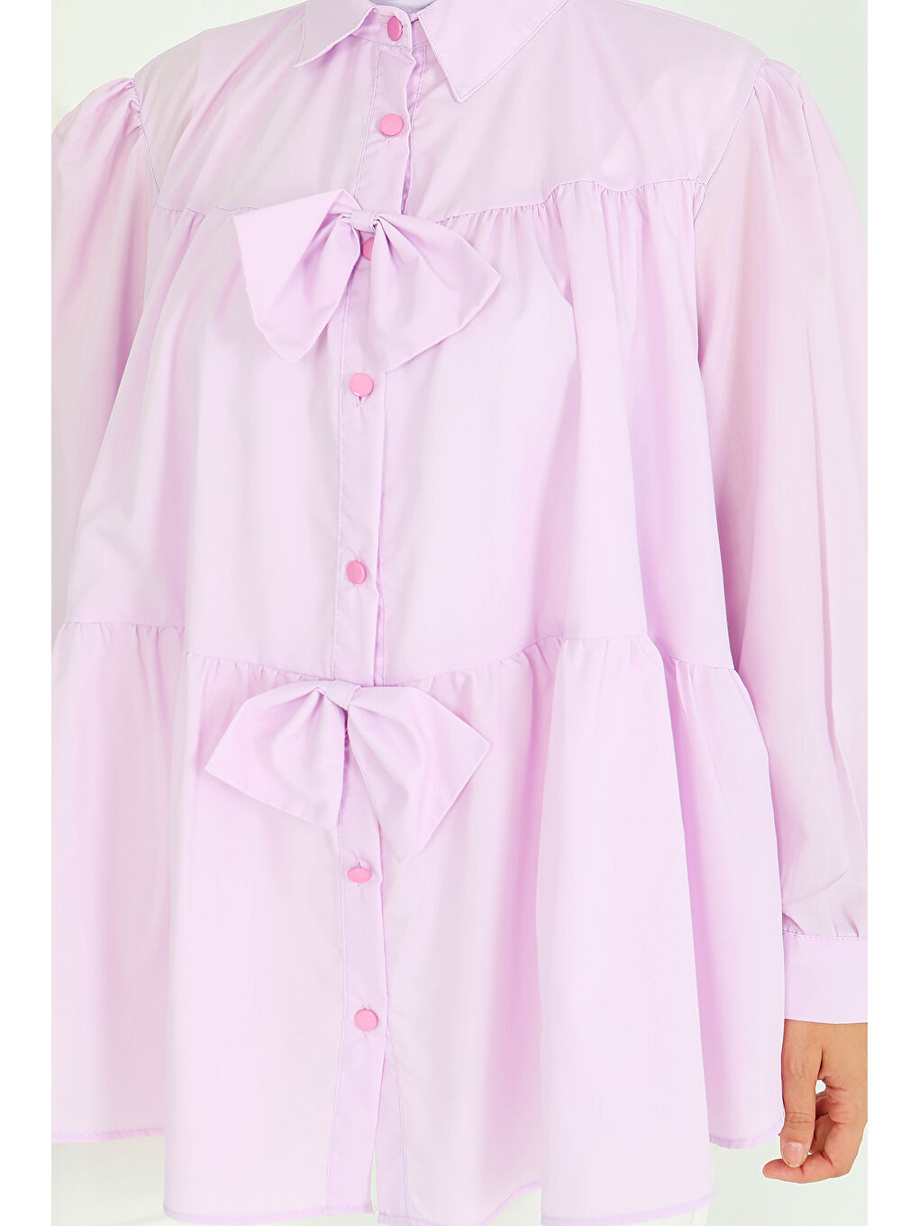 Fiyonk Detaylı Tunik Lila - 27551-4