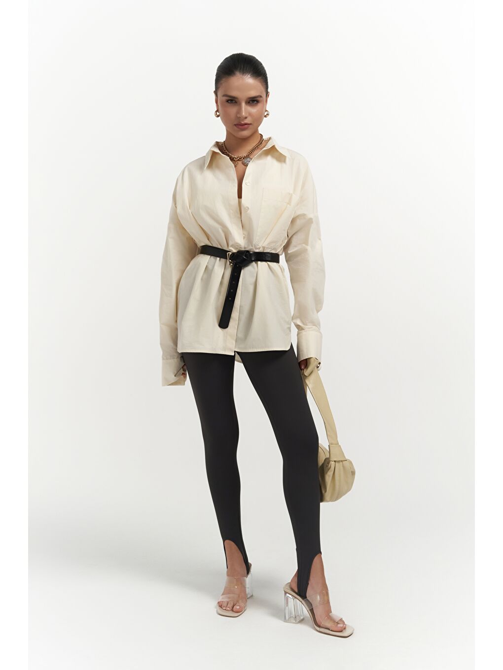 Josie Oversize Sarı Gömlek-1