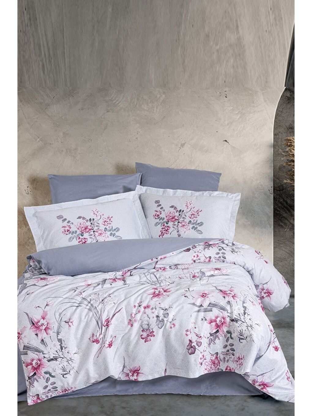 Bej (Family Size) Bambu Saten Nevresim Takımı Grande