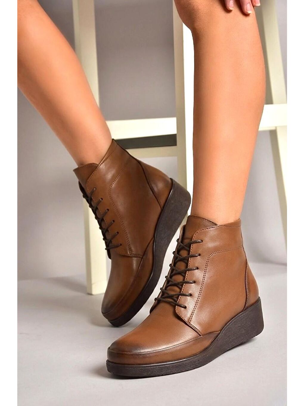 Kahverengi Taba Kadın Bot N555093503-1