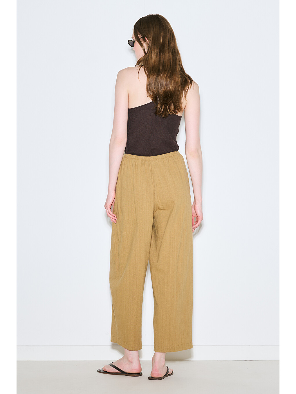 Sarı Rustik Rahat Pantolon Safran-6
