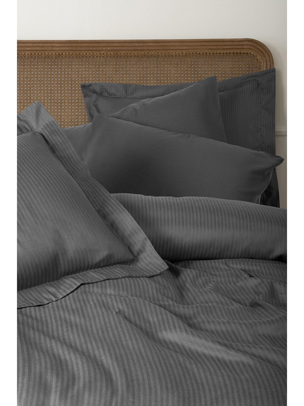 Pamuk Box Craft Çift Kişilik Nevresim Takımı Antrasit-1