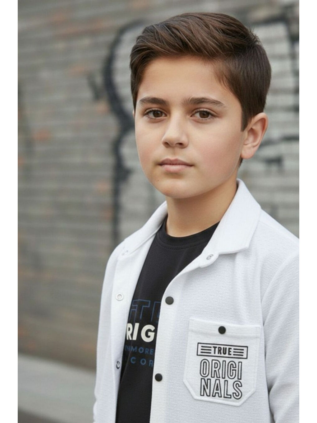 Beyaz Gömlek Tişört İkili Üst Takım-4