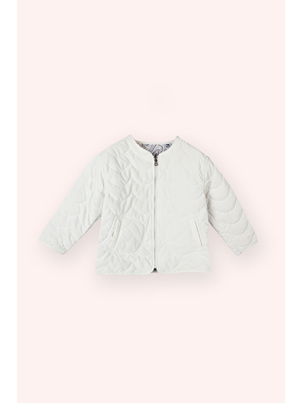 Kız Çocuk Çift Taraflı Mont Beyaz