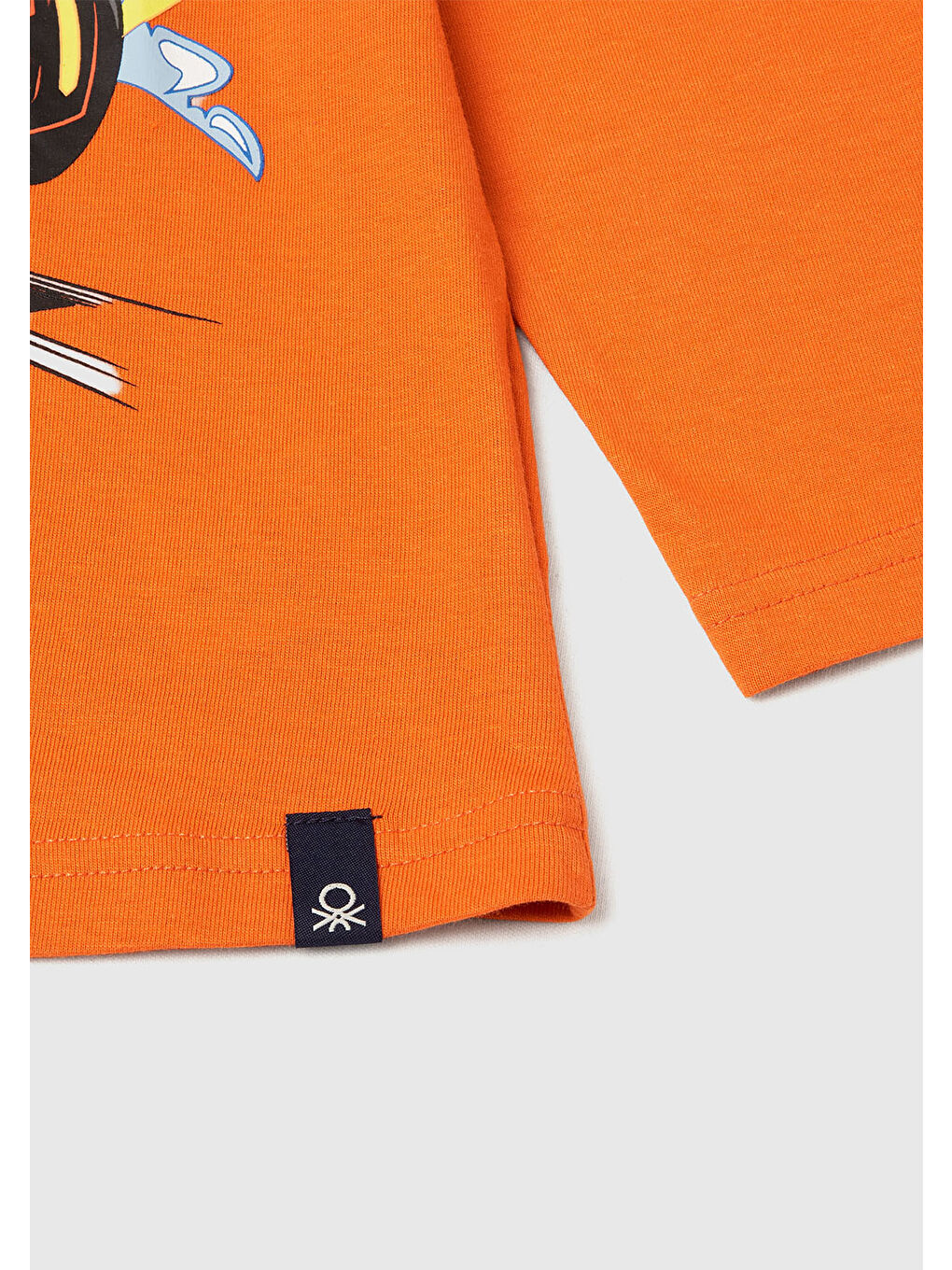 Erkek Çocuk Turuncu Önü ve Arkası Çok Renkli Batwheels Baskılı Logo Etiketli Jarse T-shirt-2