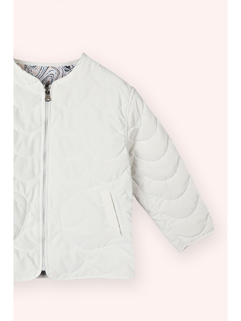 Kız Çocuk Çift Taraflı Mont Beyaz-1