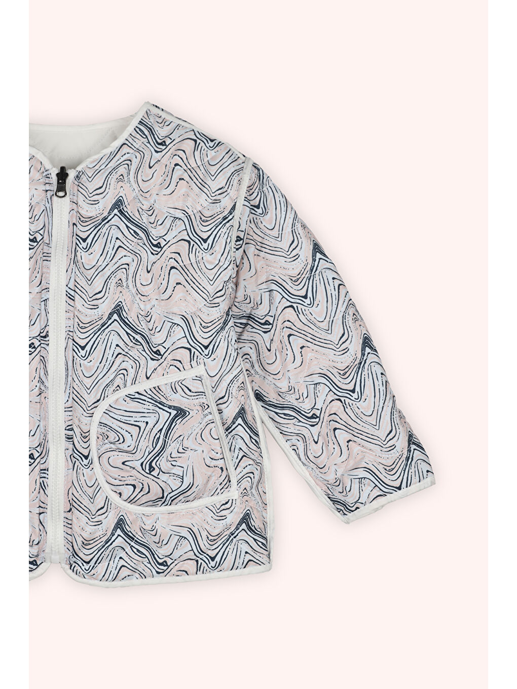 Kız Çocuk Çift Taraflı Mont Beyaz-4