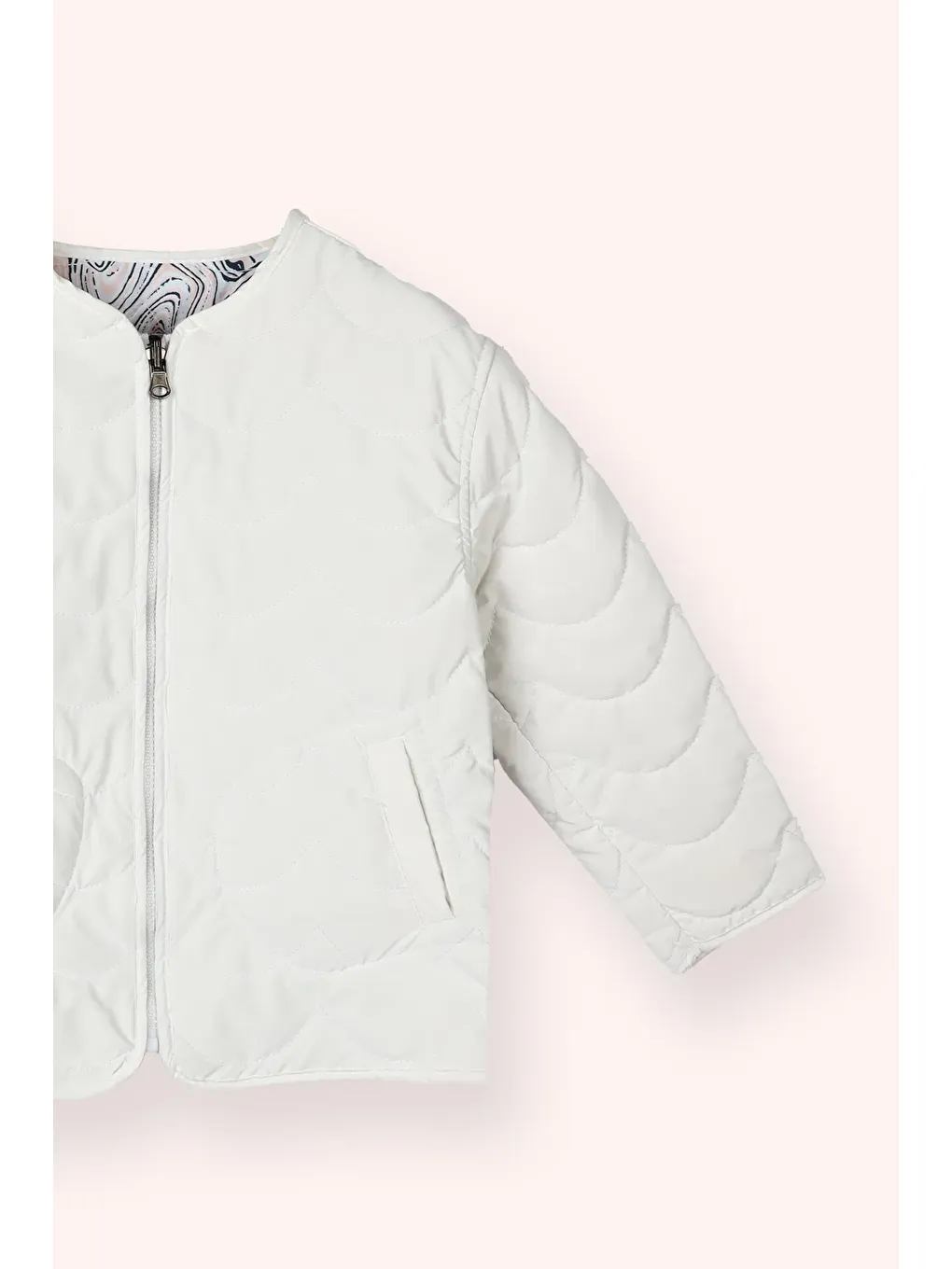 Kız Çocuk Çift Taraflı Mont Beyaz-7