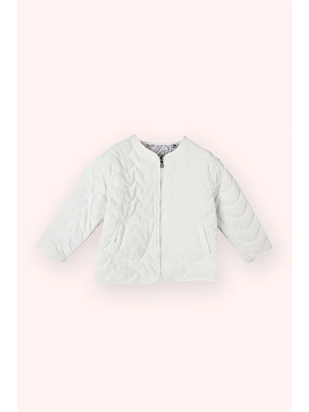 Kız Çocuk Çift Taraflı Mont Beyaz-8