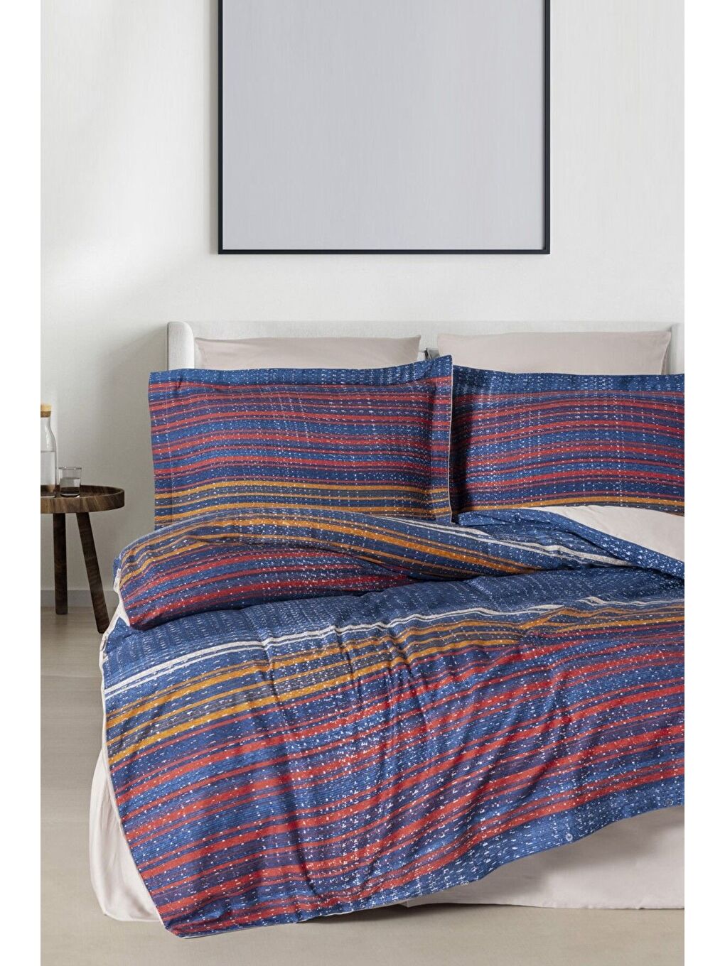 Haki (Family Size) Bambu Saten Nevresim Takımı Lınear-1