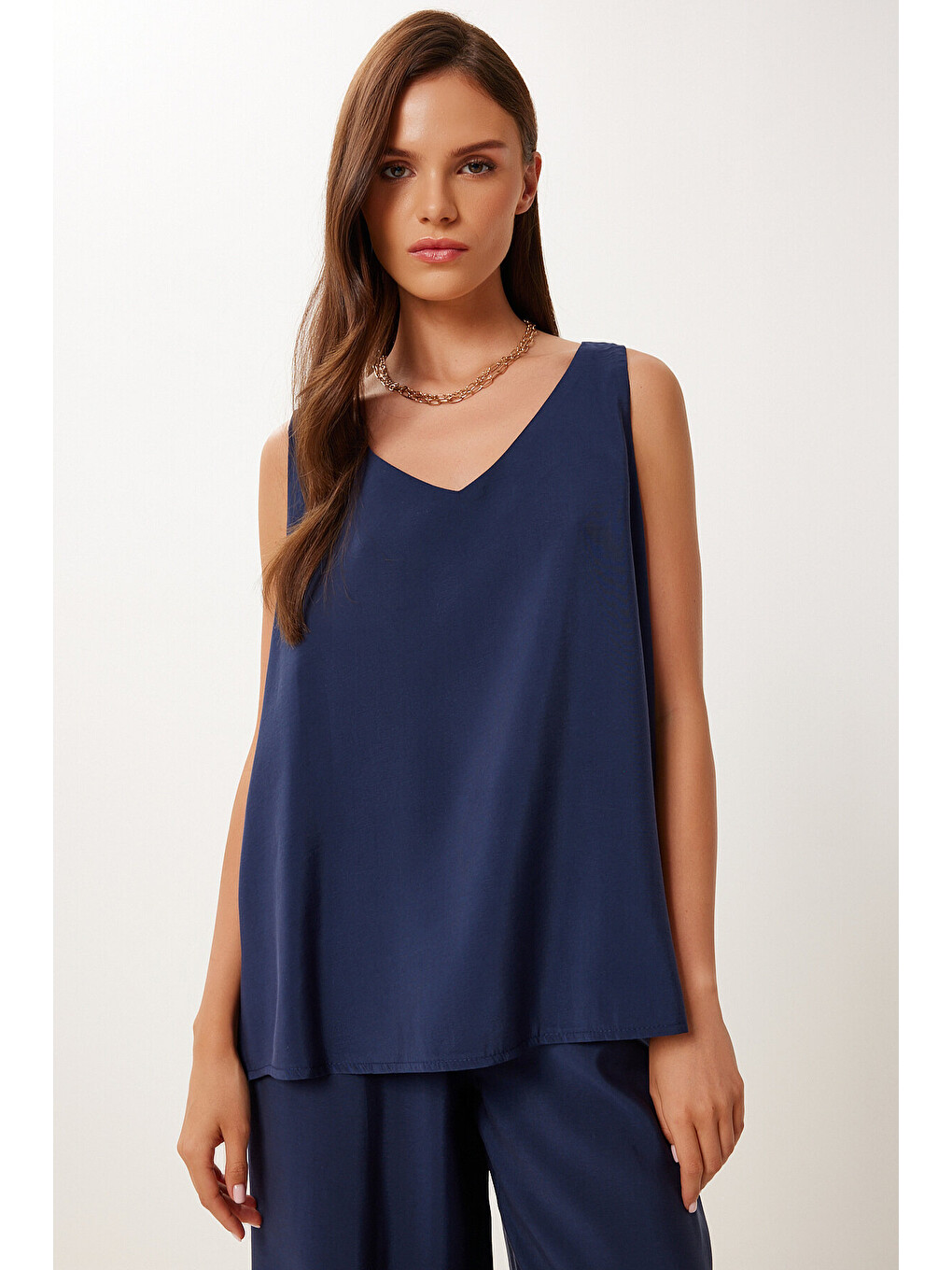 Lacivert Modal Bluz Pantolon Takım LACİVERT LMC0059-3