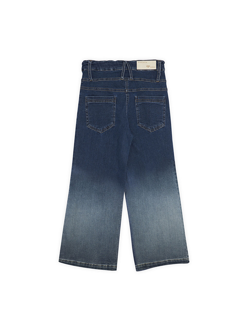 Kız Çocuk Degrade Yıkamalı Denim Pantolon Lacivert-1
