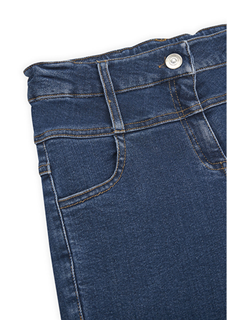 Kız Çocuk Degrade Yıkamalı Denim Pantolon Lacivert-3