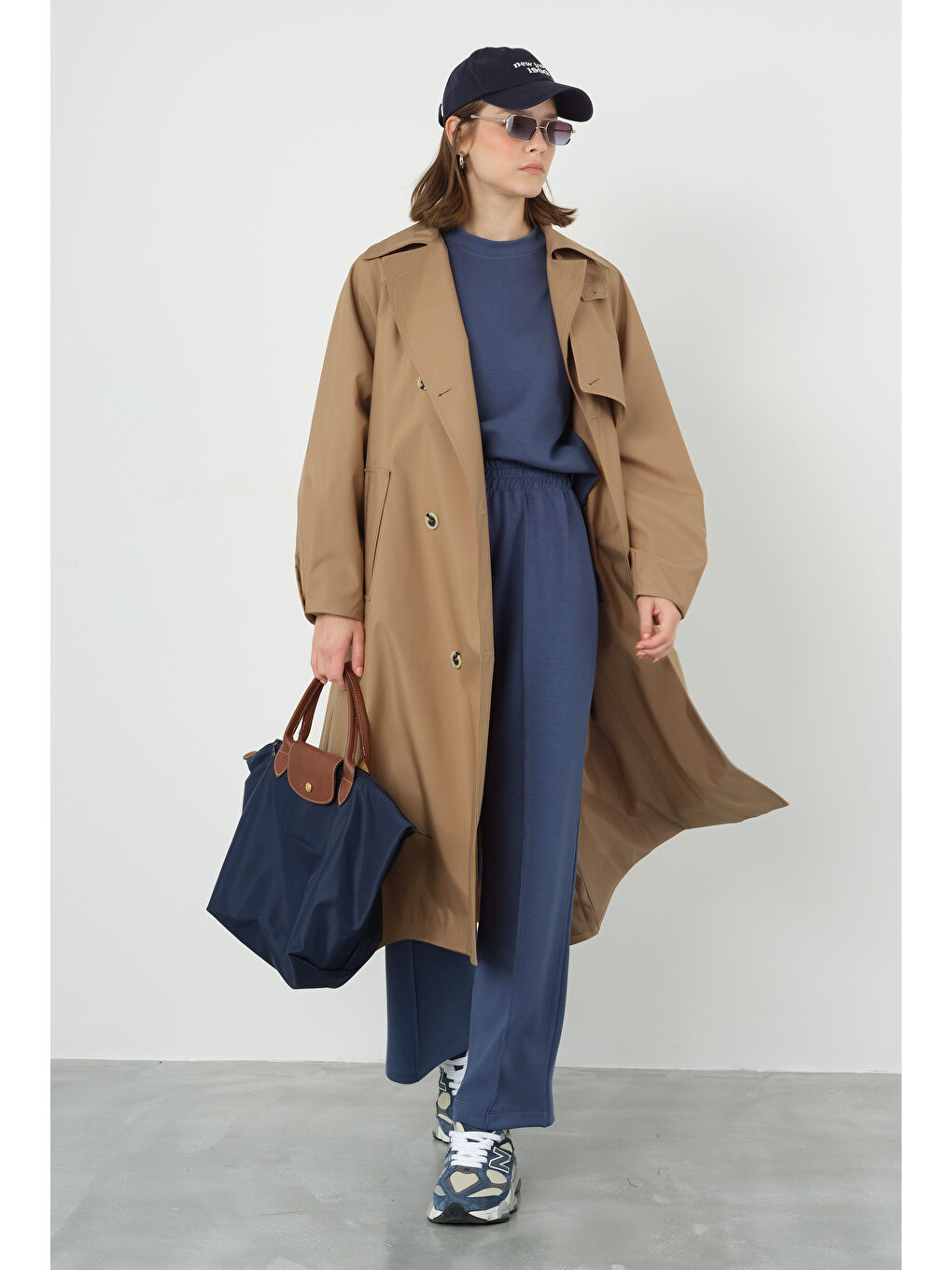 Kahverengi Fleto Cepli Astarlı Trençkot Camel-2