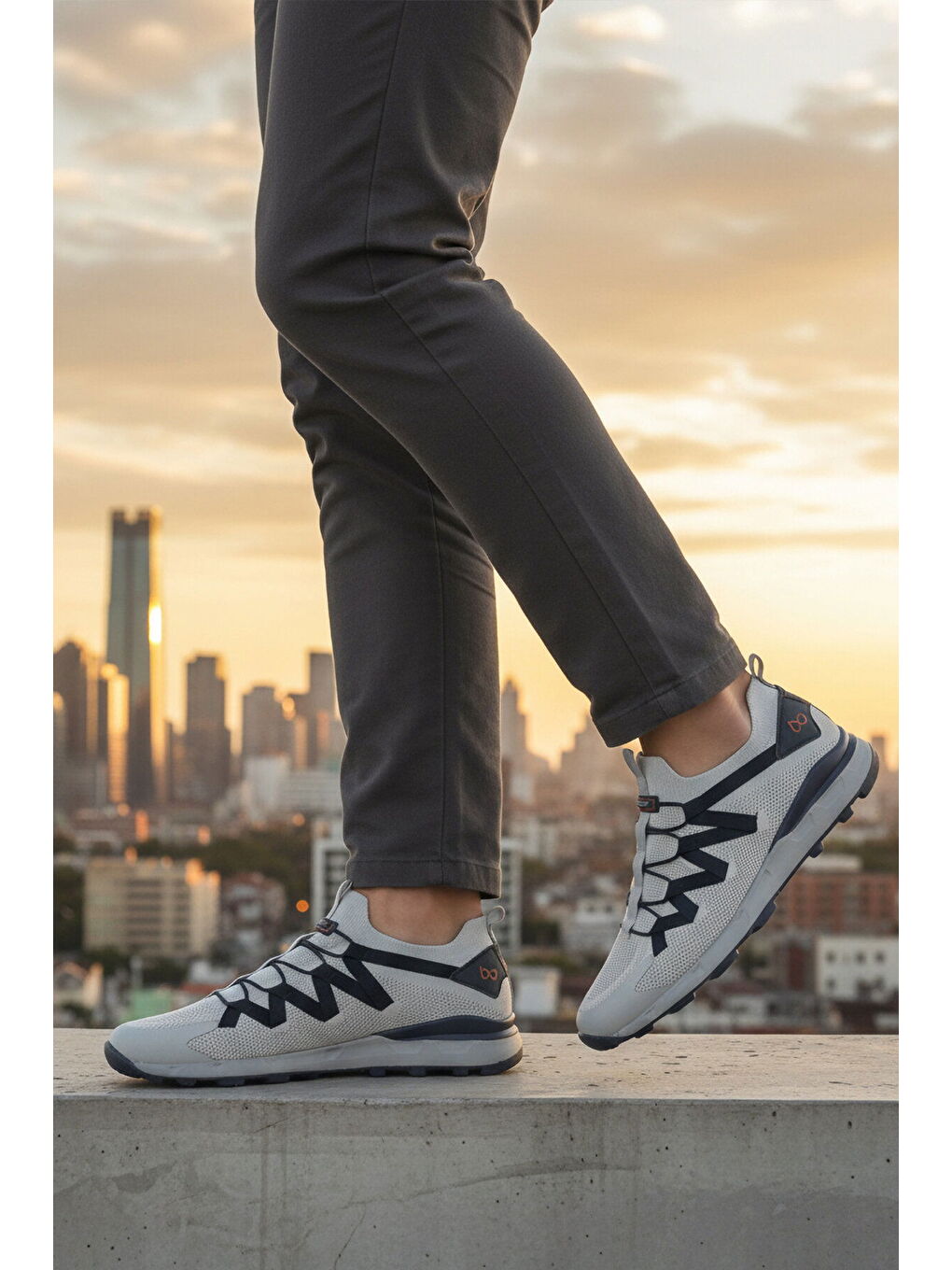 Mavi Buz Fileli Hafif Esnek Bağcıklı Erkek Spor Ayakkabı Bst-650 M-2