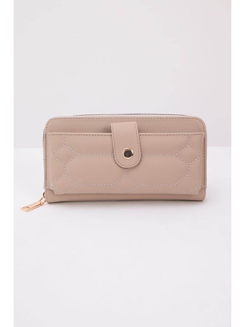 Bej-Büyük Boy Cüzdan-1