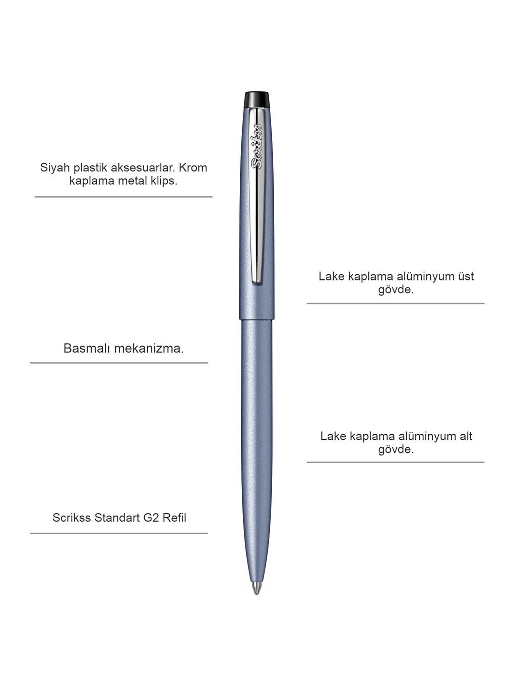 Scrikss Lila F108 Tükenmez Kalem - 1