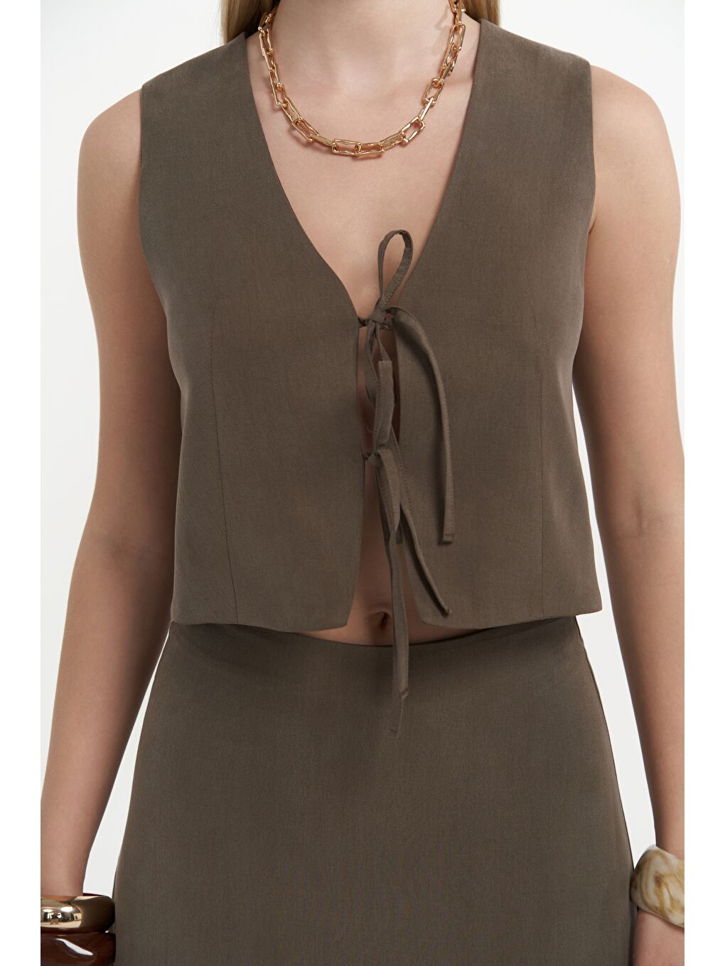 Kahverengi Orsha Kahve Yelek Etek Takım-6