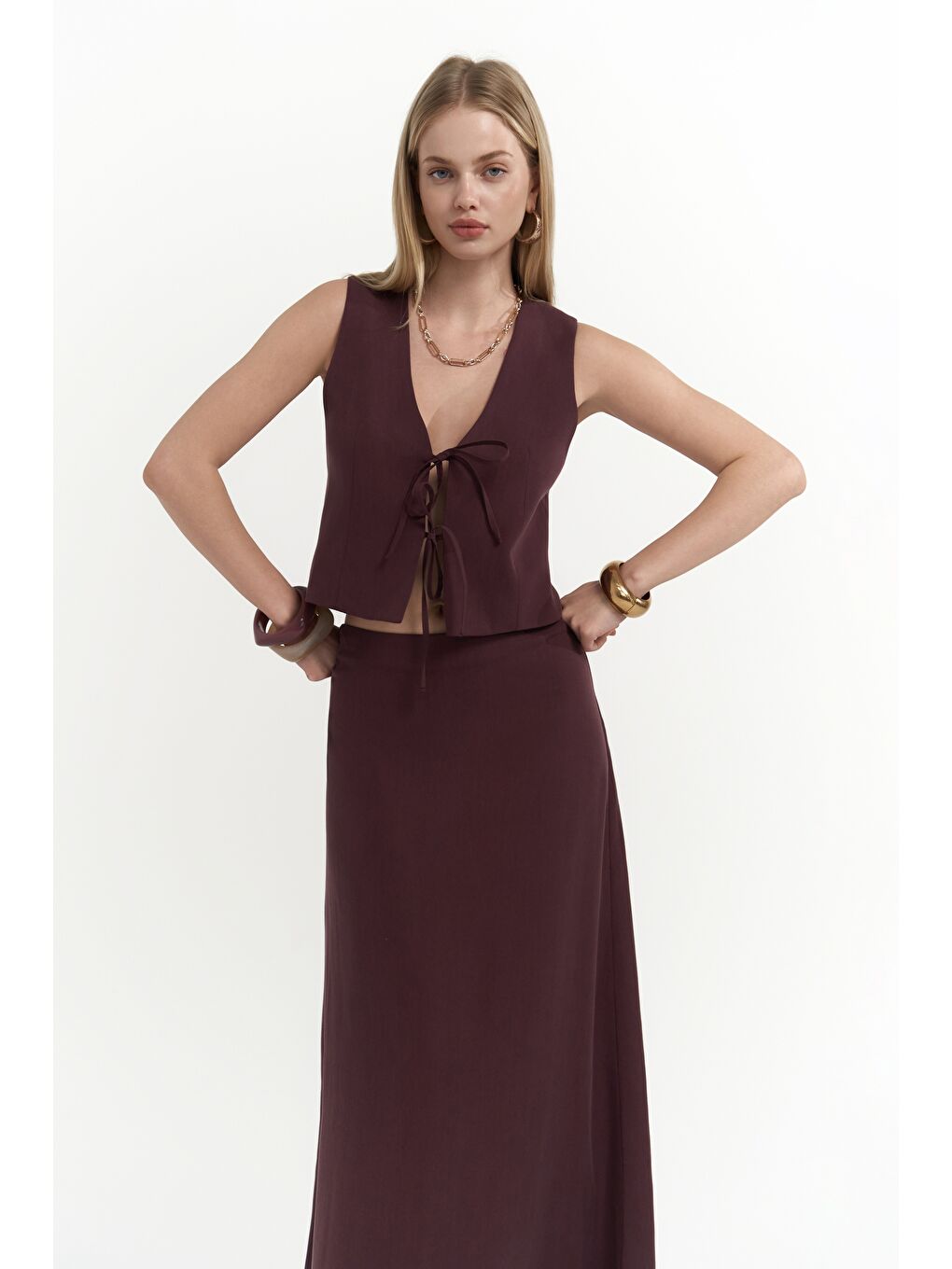 Orsha Bordo Yelek Etek Takım-1