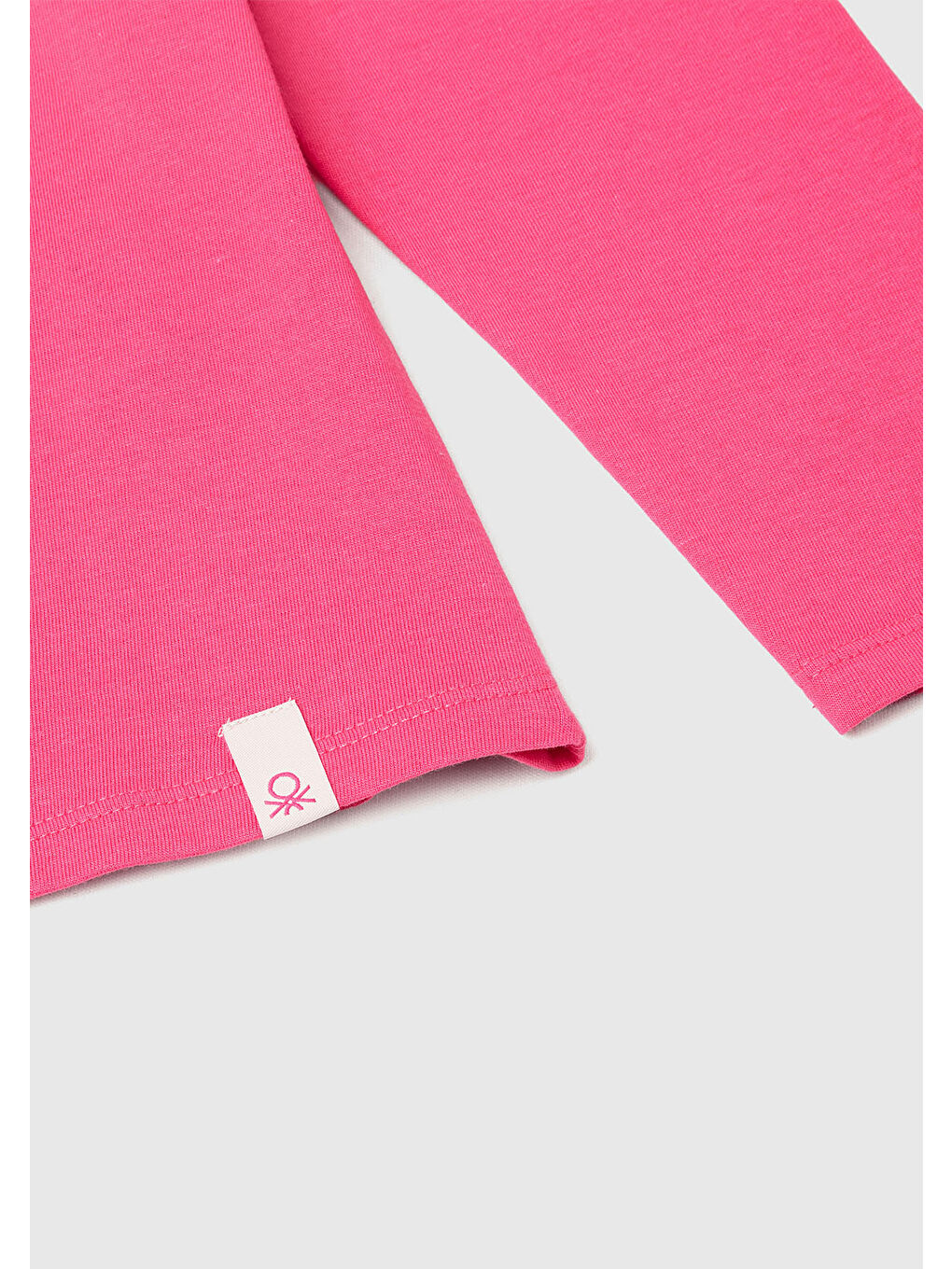Kız Çocuk Pembe Önü Baskılı Logo Etiketi Detaylı Uzun Kollu T-shirt-2