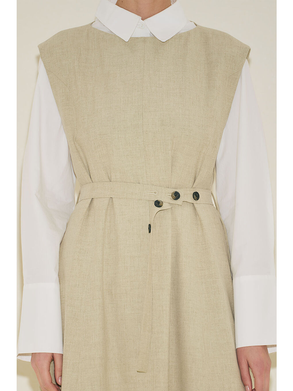 Premıum Kemer Detaylı Elbise Yeşil-1