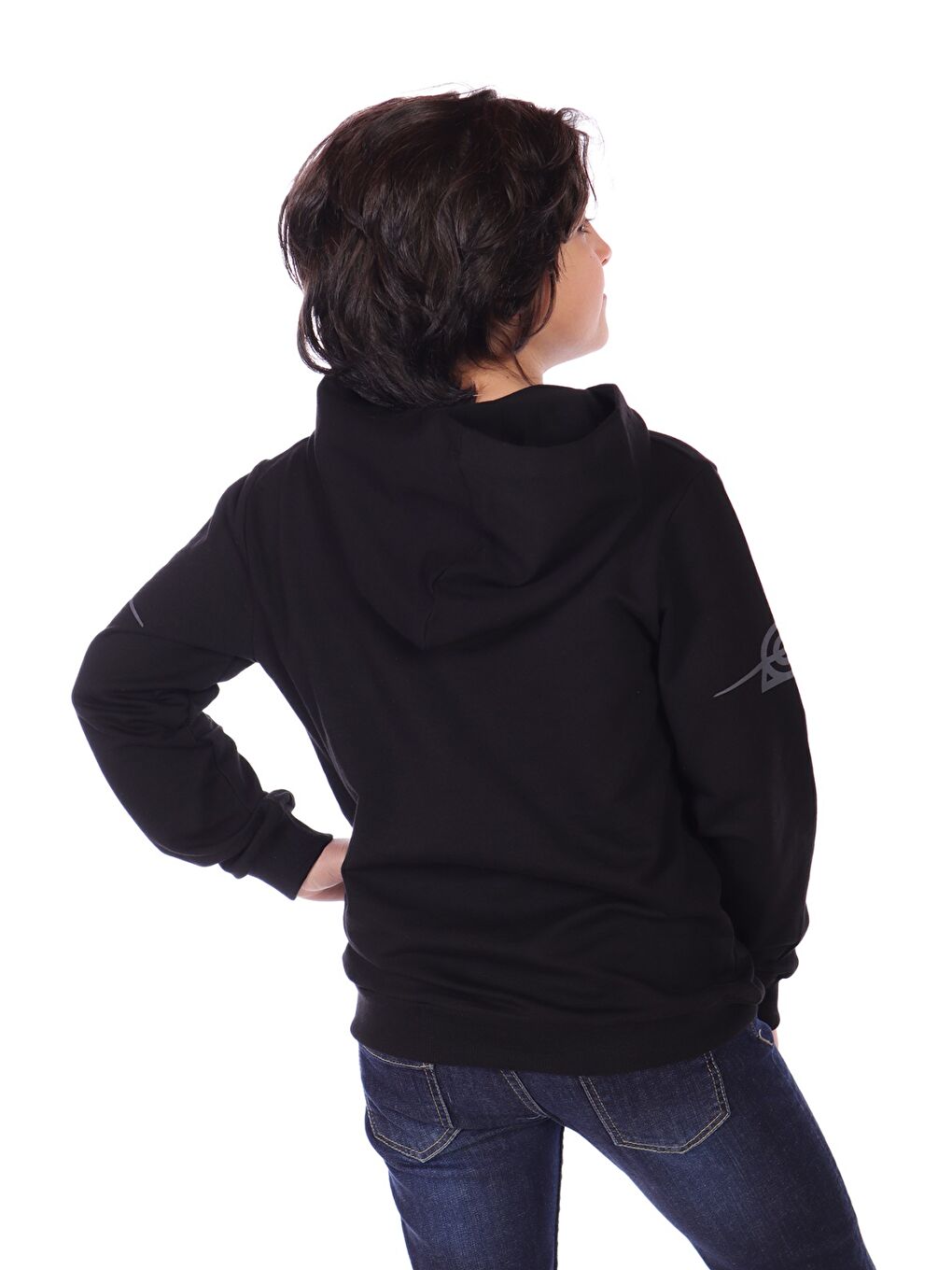 Siyah Erkek Çocuk Baskılı Sweatshirt-2