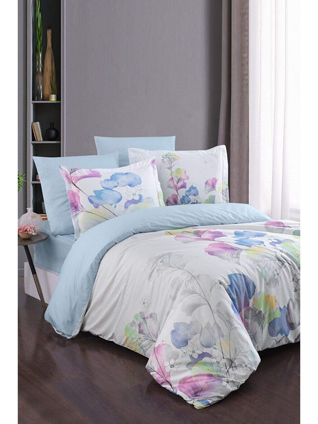 Bej (Family Size) Bambu Saten Nevresim Takımı Nıce