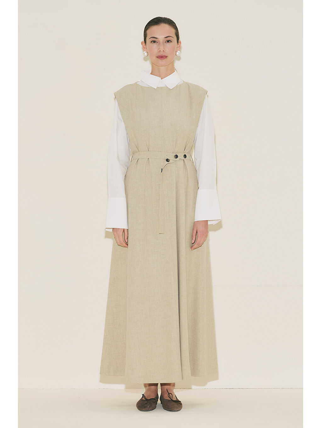 Premıum Kemer Detaylı Elbise Yeşil-2