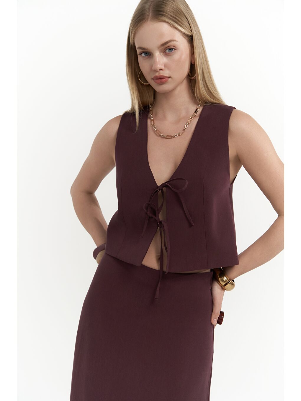 Orsha Bordo Yelek Etek Takım-5