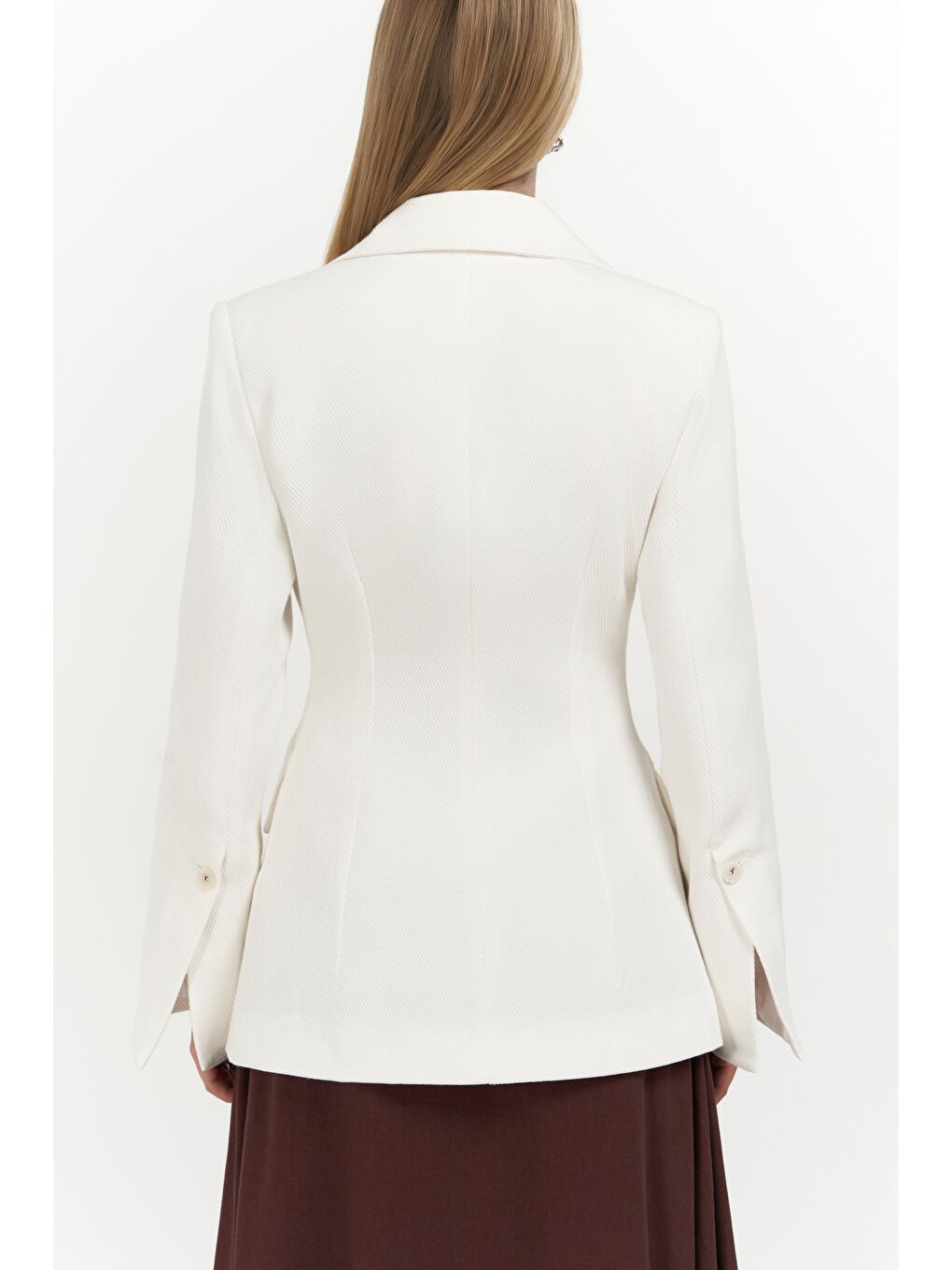 Anisah Belden Oturmalı Ekru Blazer-3