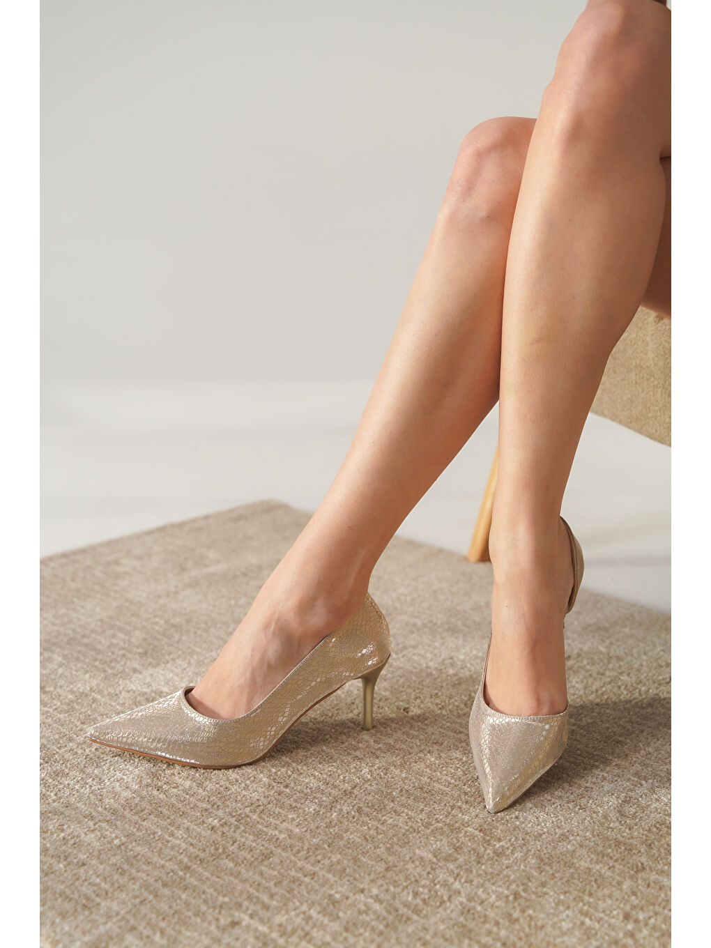 Sarı Ketrin Günlük Klasik Topuklu Kadın Ayakkabı