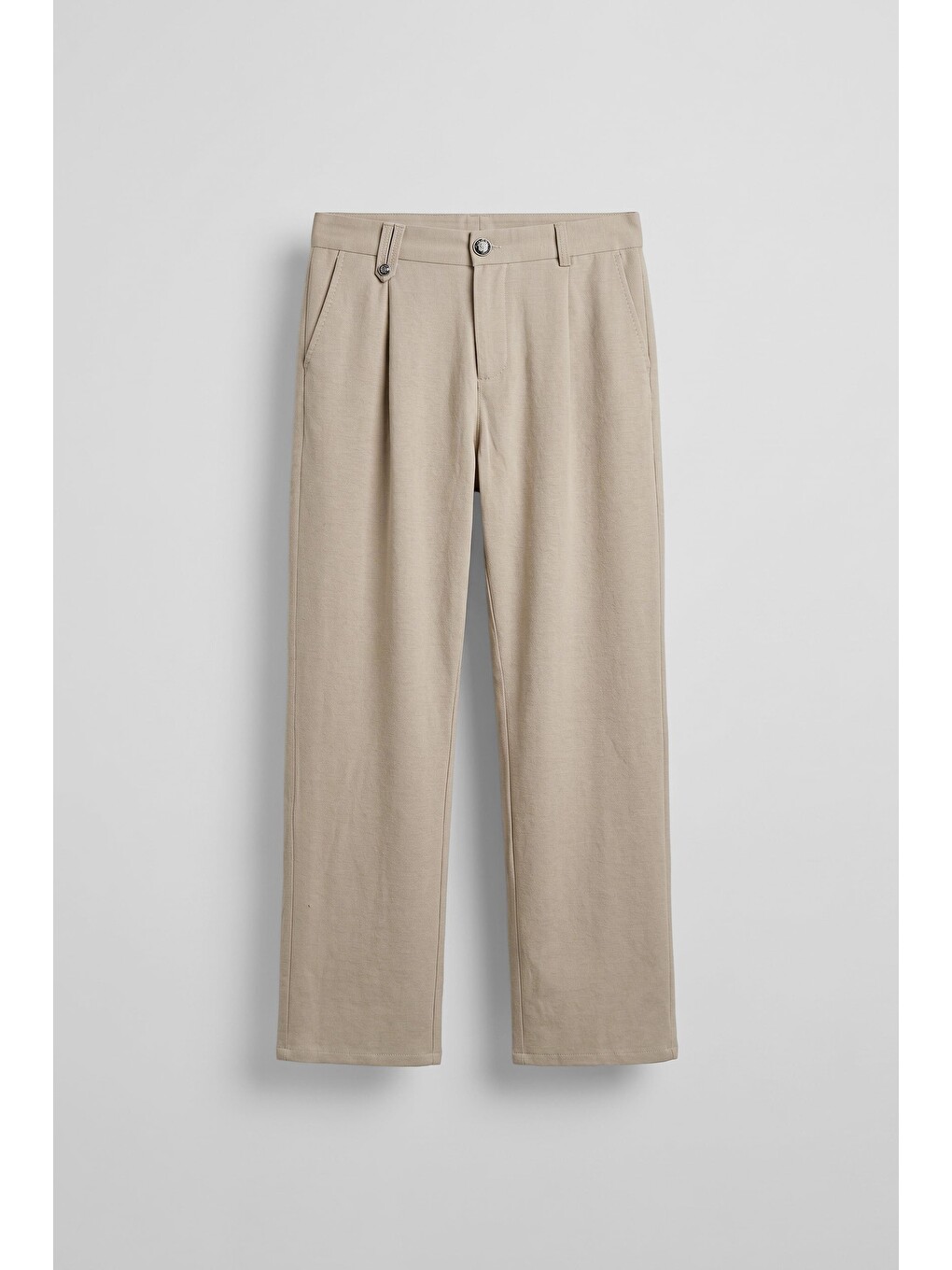 Erkek Relaxed Fit Keten Görünümlü Pantolon Bej