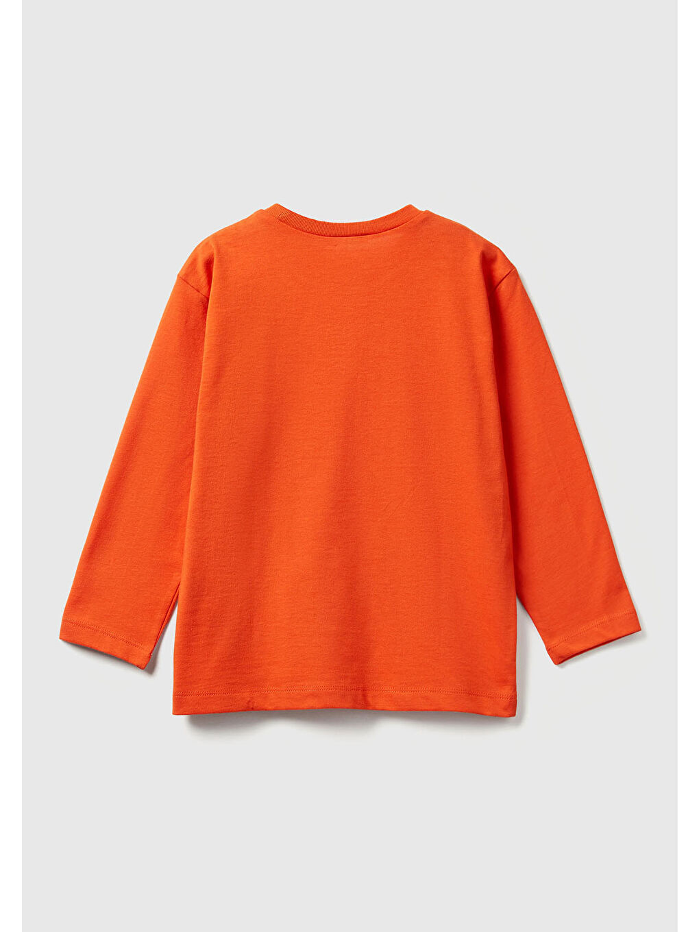 Erkek Çocuk Turuncu Baskılı Relaxed Fit Jarse Uzun Kollu T-shirt-1